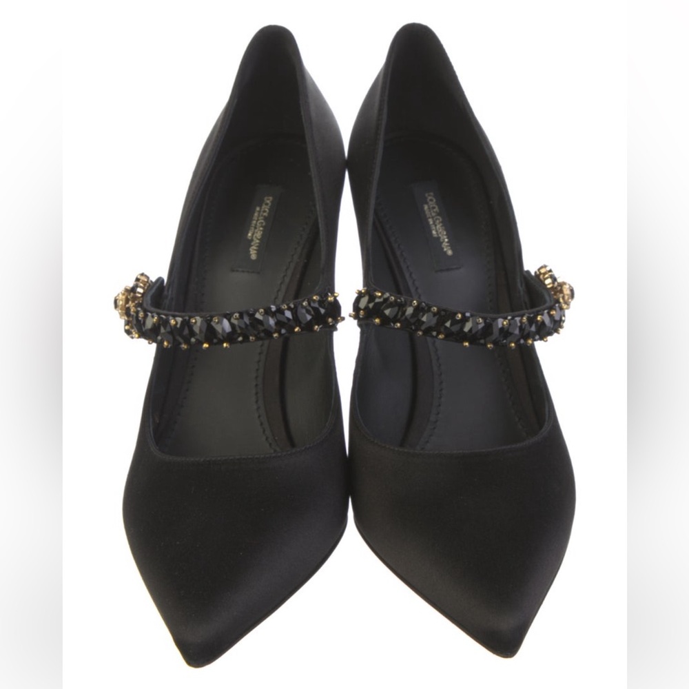 Dolce & Gabbana Satin Crystal Pumps